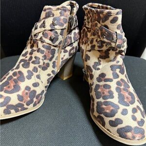 Leopard Print Ankle Boots